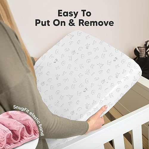 Miniatura 6 de Paquete de 2 sábanas orgánicas para cuna para niños y niñas, sábana bajera de jersey, sábanas neutrales para cuna, sábana de colchón para cuna,