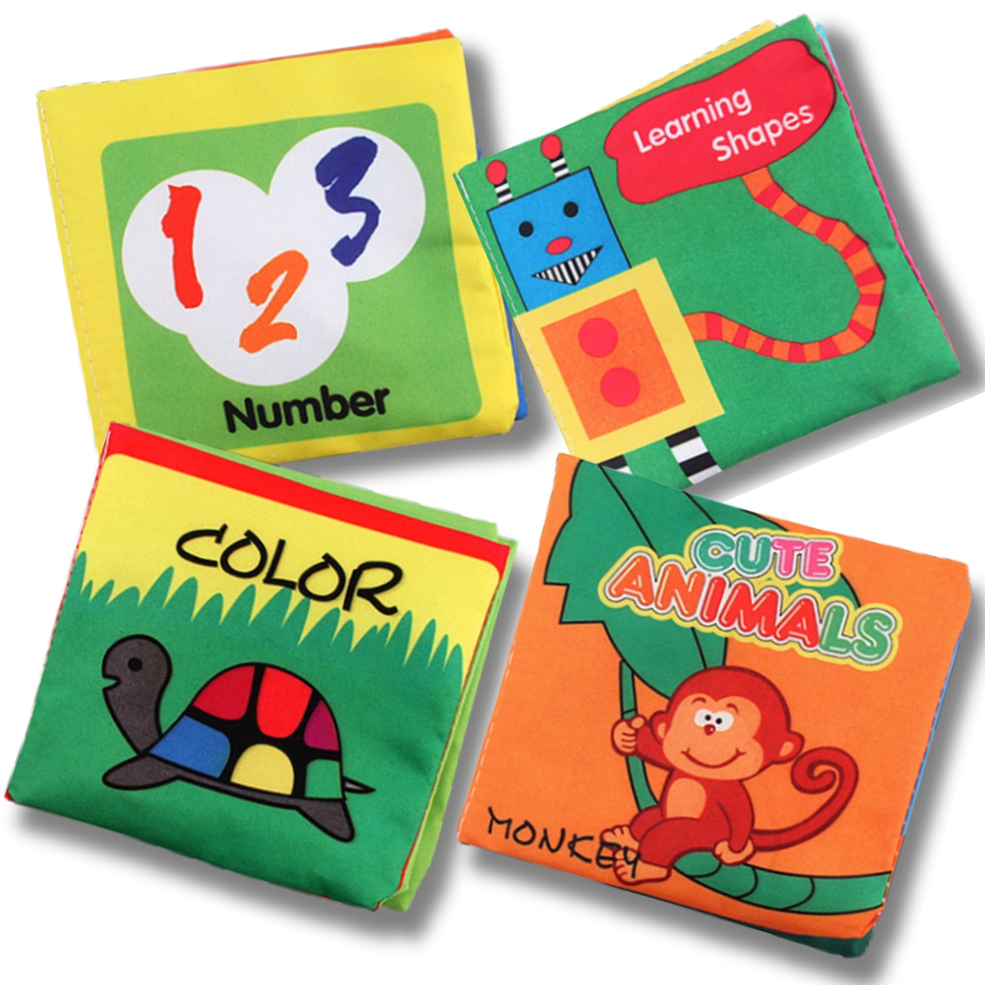 Youstylo Soft Cloth Book for Babies, Infants & Toddlers, Cognitive Early Education Toy with Squeaker & Crinkle, Gift for 6 Months +, Color, Number, Shapes & Animals Series (Pack of 4) (B0DFC21K94) Amazon Price History, Amazon Price Tracker