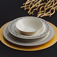 Vista 4 de Karaca Globe 24-Piece Dinnerware Set for 6 People - Kitchen Dish Set for Salad, Soup, Pasta, Noodle & More - Modern Chic Porcelain Dishware Plate