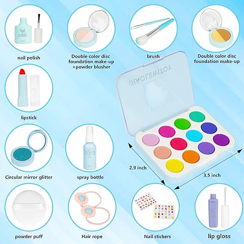 Miniatura 2 de Kit de maquillaje de simulación de 15 piezas para niñas, juguetes de maquillaje de simulación para niñas, regalos de 3 años en adelante (no