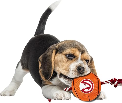 Miniatura 8 de Pets First NBA SAN Antonio Spurs - Juguete de baloncesto resistente de nailon para mascotas con cuerdas de remolcador y chirriador interior