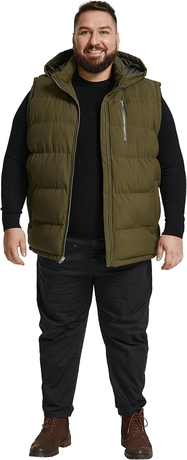 Soularge Men's Big and Tall Winter Warm Thick Utility Puffer Vest Outerwear - Image 4