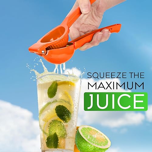 Miniatura 2 de Hydration Nation Exprimidor de naranjas  Exprimidor de cítricos de metal de un solo tazón extrae naranjas en segundos  Exprimidor manual fácil de
