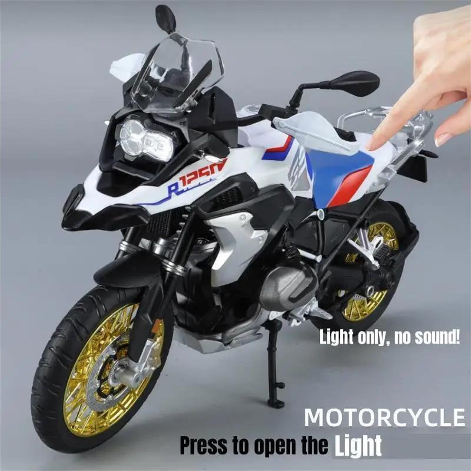 Modelo de Juguete Modelo De Motocicleta A Escala 1/9, Metal Fundido A Presión, para Deportes Calle, Juguete Ligero, Regalo para BMW R1250GS Viaje