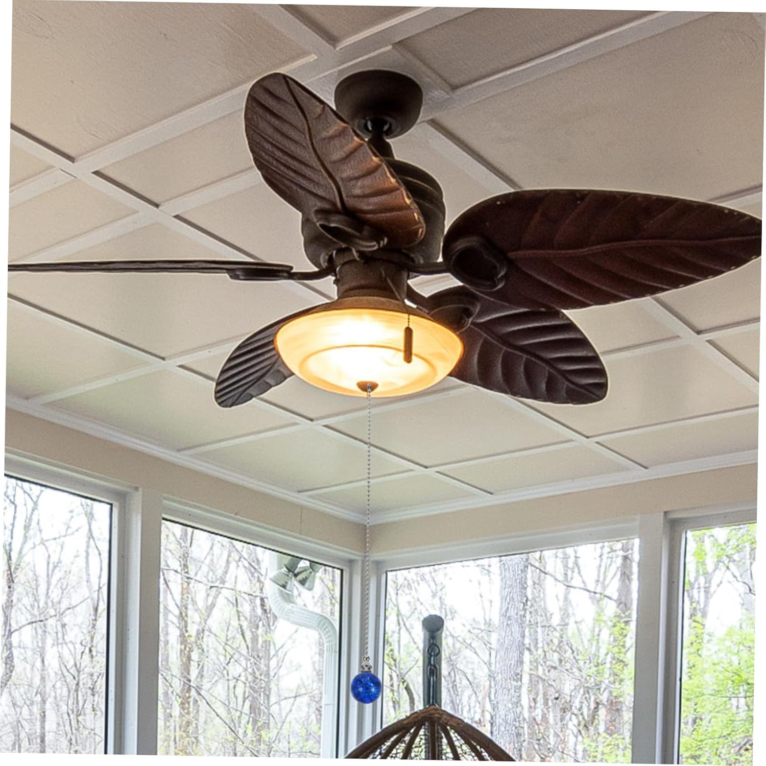 DOITOOL 15pcs Beaded Ceiling Fan Pull Chain Decorative Light Pull Chain for Elegant Design and Sturdy for Home Lighting and Decor