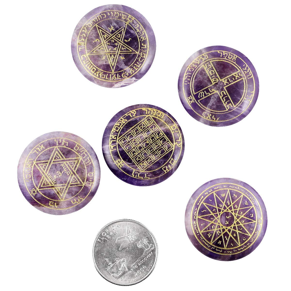 Soloman Rune Snapklik.com : Rockcloud Healing Crystal Amethyst Solomon Symbol ...