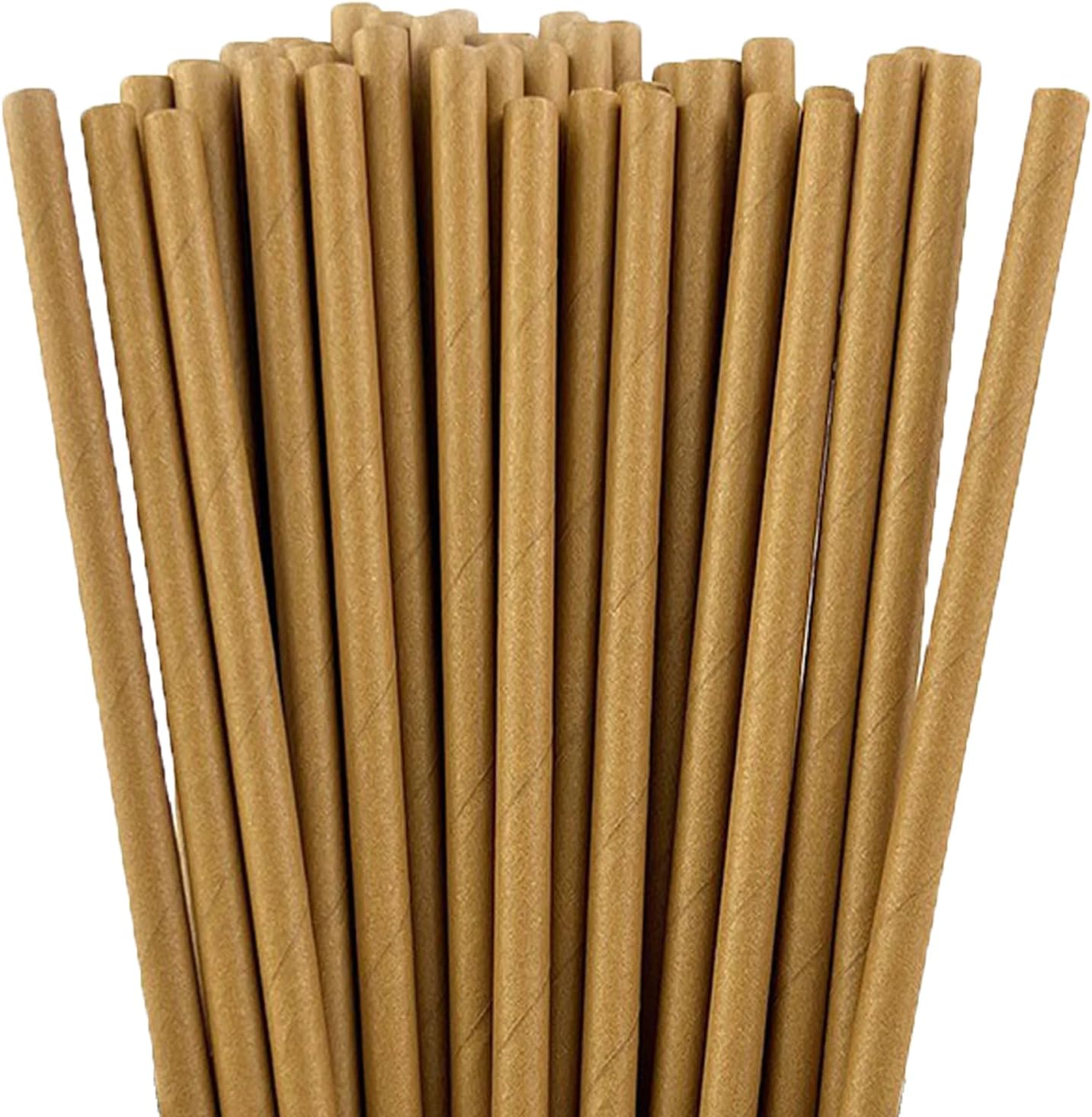 Extra Durable Brown Paper Straws Biodegradable- 7.8" Premium Toxin Free Paper Straw 200Pcs Bulk- Drinking Straws for Party Supplies, Birthday, Mixed Drinks, Weddings, Restaurant, Food Service