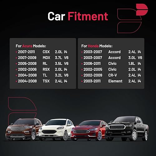 Miniatura 148 de BDFHYK Juego de 4 bujías de iridio compatibles con CL EL Integra 200 Sebring Avenger Caliber Journey Accord Civic Odyssey Compass Soul Spectra B2600