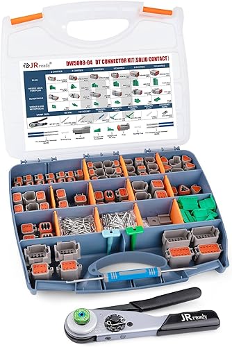Vista 35 de JRready ST6361 - Kit de conectores Deutsch, 2 4 vías DTP automotriz impermeable, conectores DTHD macho hembra de 1 pin con herramienta de crimpado