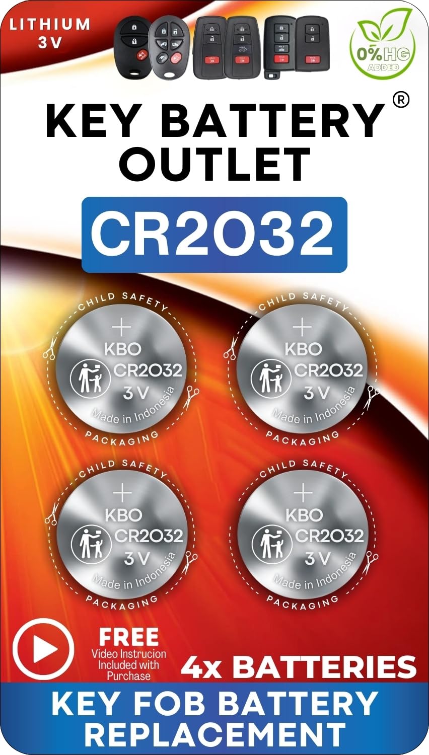Key Battery Outlet CR2032 4-Pack
