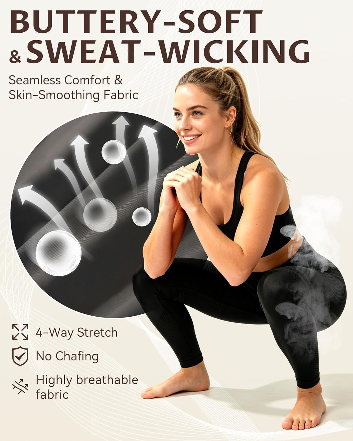 Leggings 3D Anticellulite, Collant da Allenamento Senza Cuciture per Sollevamento Glutei, Traspiranti per Palestra e Uso Quotidiano