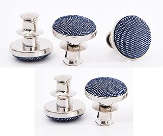 AMORNPHAN 5 Sets Denim Fabric Cover Jeans Pins Button No Sew Metal Replacement Detachable Instant 17mm Buttons Adjustable ...
