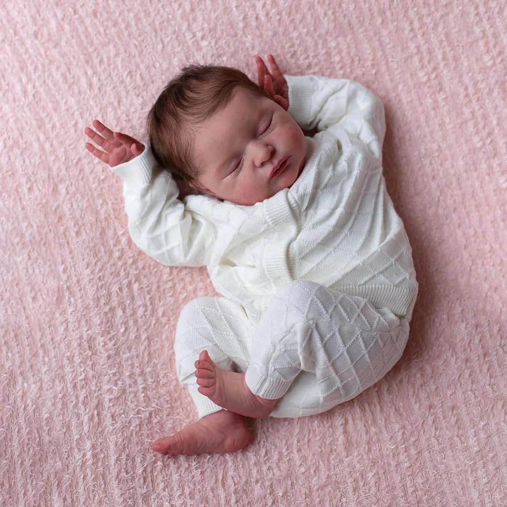 Zero pam Reborn Baby Vollsilikon Lebensecht Mädchen, Babypuppe Weichkörper 48 cm Lebensechte Babypuppe Voll Vinyl,Reborn Puppe Mit Haaren, Babypuppen Wie Echt Mädchen Für Kinder
