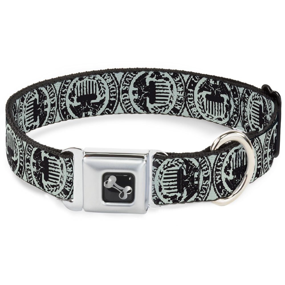 Collier de chien en forme d'os Buckle Down Americana au fini vieilli d'exception