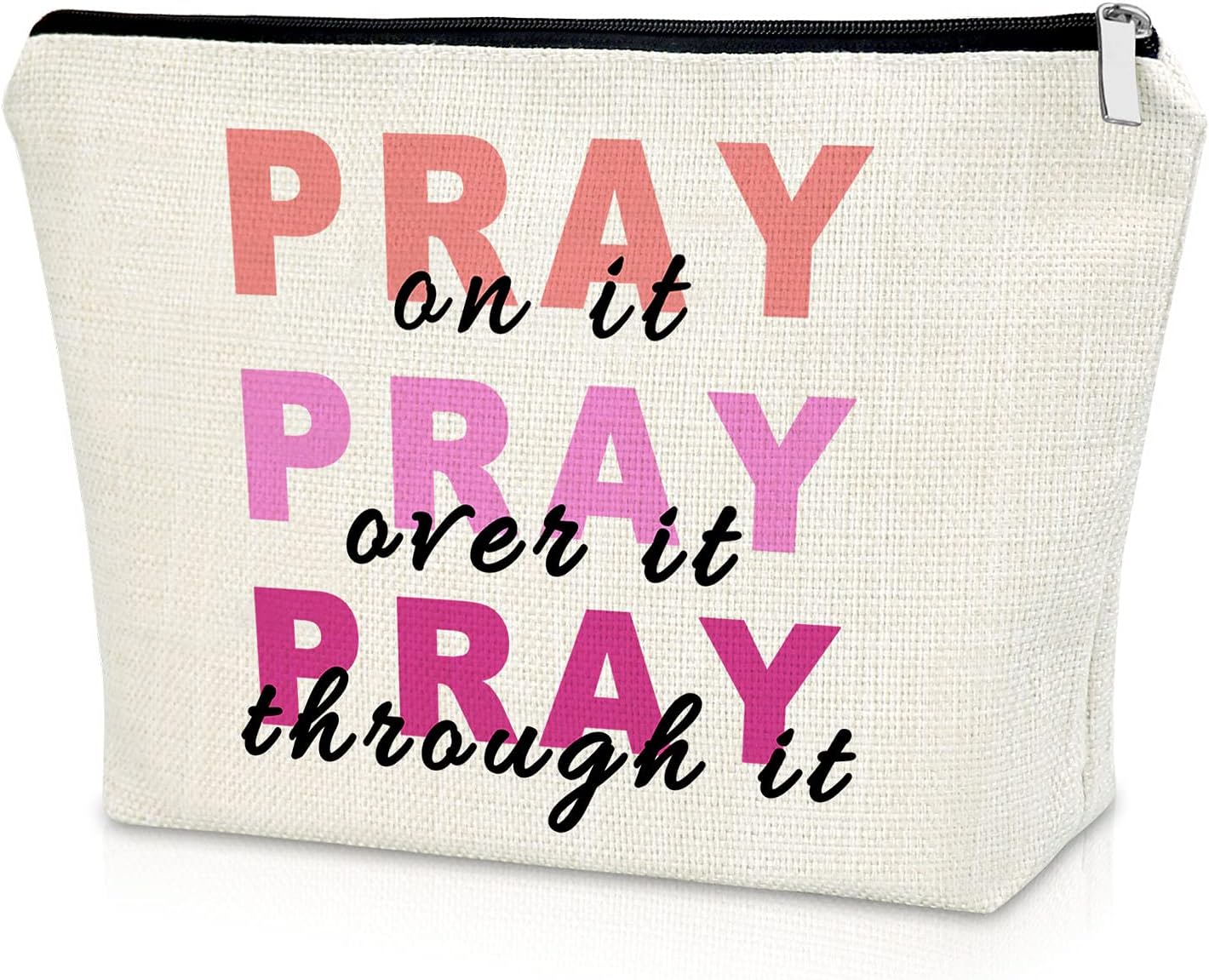 Christian Bible Verse Makeup Bag Cosmetic Organizers Inspirational Quotes Motivational Gift for Women Sister Friend Baptism Religious Birthday Christmas Travel Bag