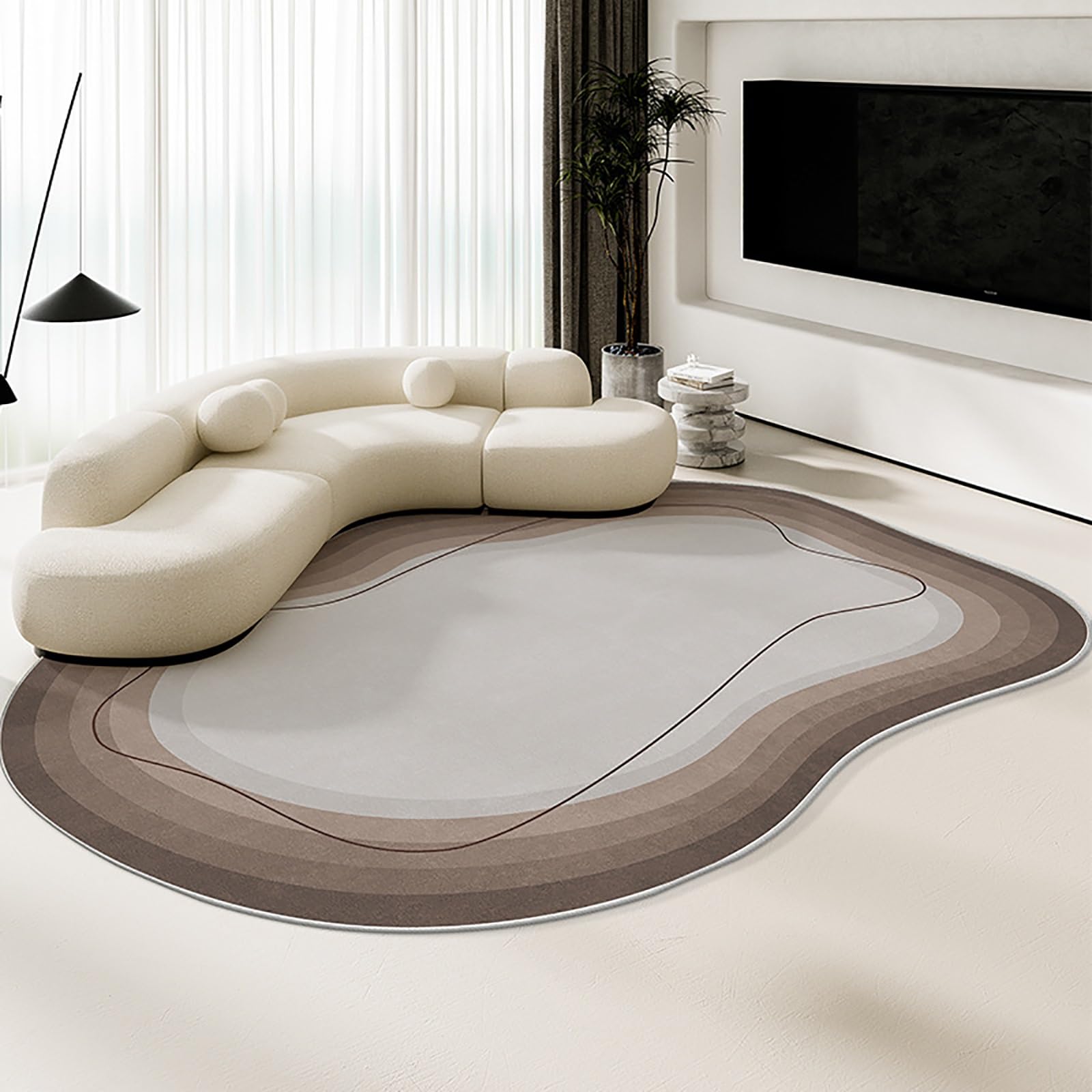 Tapis moderne abstrait irrégulier – Doux et unique pour salon et chambre à coucher Décoration d'intérieur élégante et facile à nettoyer, parfait pour n'importe quel espace