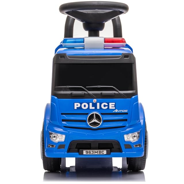 Foto 4 de 8 de Devessport Correpasillos Camión de Policía Mercedes-Benz - con Volante, Sirena y Compartimento Bajo el Asiento