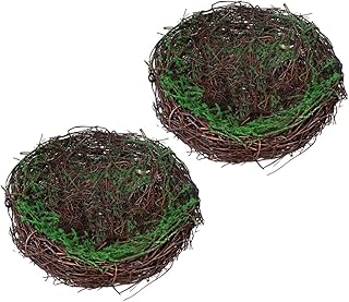 GANAZONO 2pcs Rattan Bird Nest Bird Nest Nesting Boxes Table Easter Tablescape Decor Home Goods Decor Decorations for Home Birds Nest Adornment Creative Birds Nest for Garden To Weave