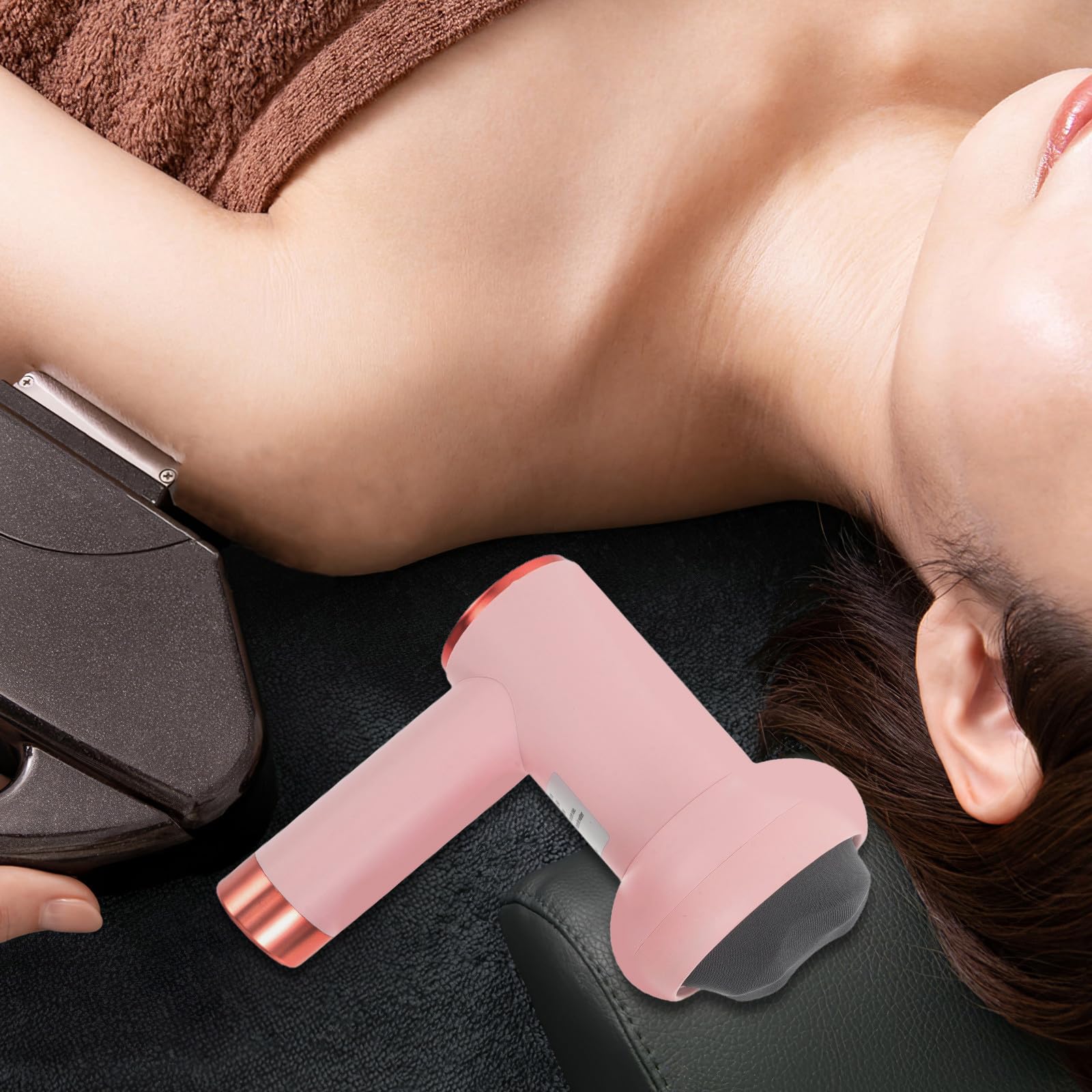 Masajeador de Viaje Rodillo de Masaje de Cuello Portátil Compacto de Abs Rosa para Viajes para Hombres y Mujeres