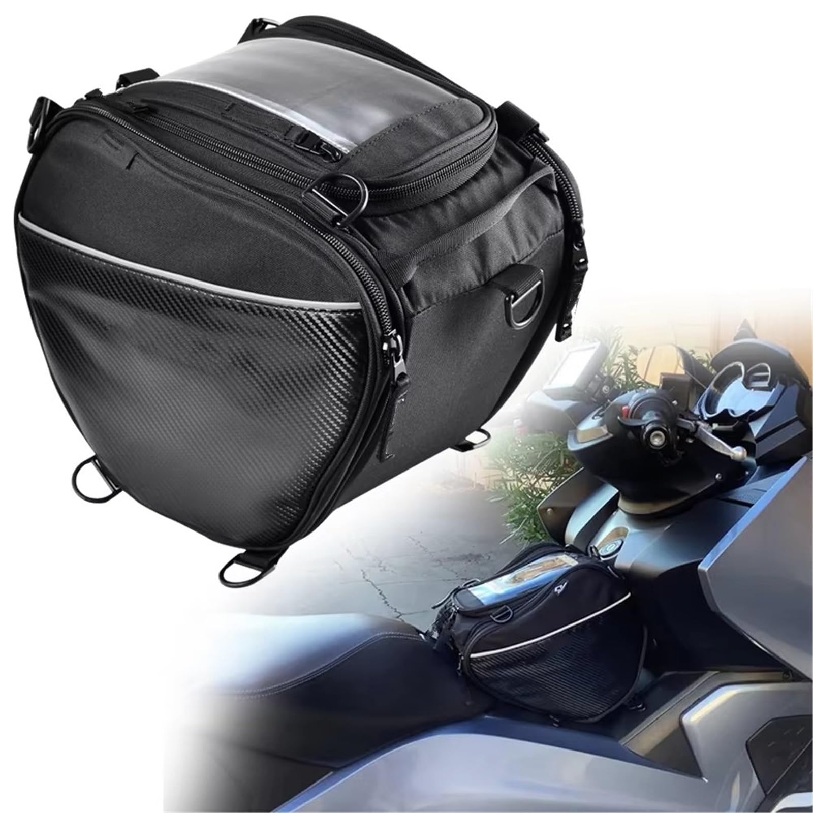 Borsa Moto Per BMW Per C400GT Per C400X Per C650GT Per C600 Per C650 Per Moto Sportive Scooter Tunnel Borsa Da Sella Impermeabile Pedale Per Moto Borsa Sella Moto(Black)