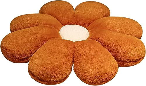 HANDKEI Bonita almohada de felpa con forma de margarita, cojín de suelo de tatami en forma de margarita para sofá de niños, sofá cama, sala de estar
