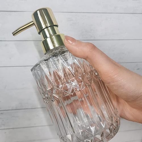 Miniatura 5 de Dispensador de jabón de vidrio con bomba de material ABS, dispensador de jabón de manos para baño, botella líquida recargable de jabón de cocina de