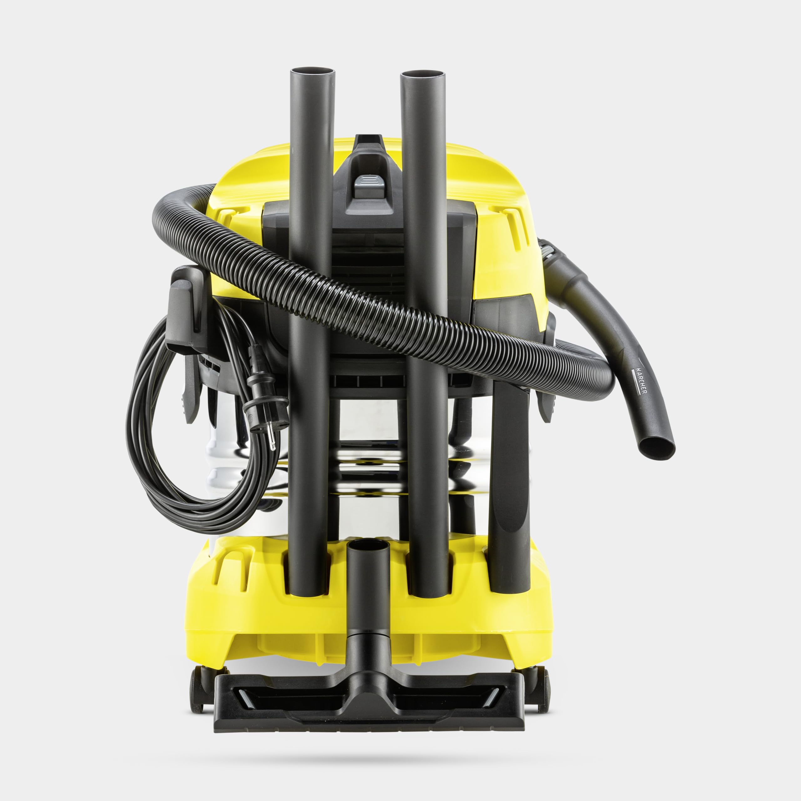 Kärcher Aspirateur Eau et Poussières WD 4 S V-20/5/22, Puissance : 1000W, Cuve en Inox : 20L, Flexible d'Aspiration : 2,2m, Soufflerie, Filtre Plissé Plat, Suceurs Sol & Fentes, Sachet Filtre Ouate