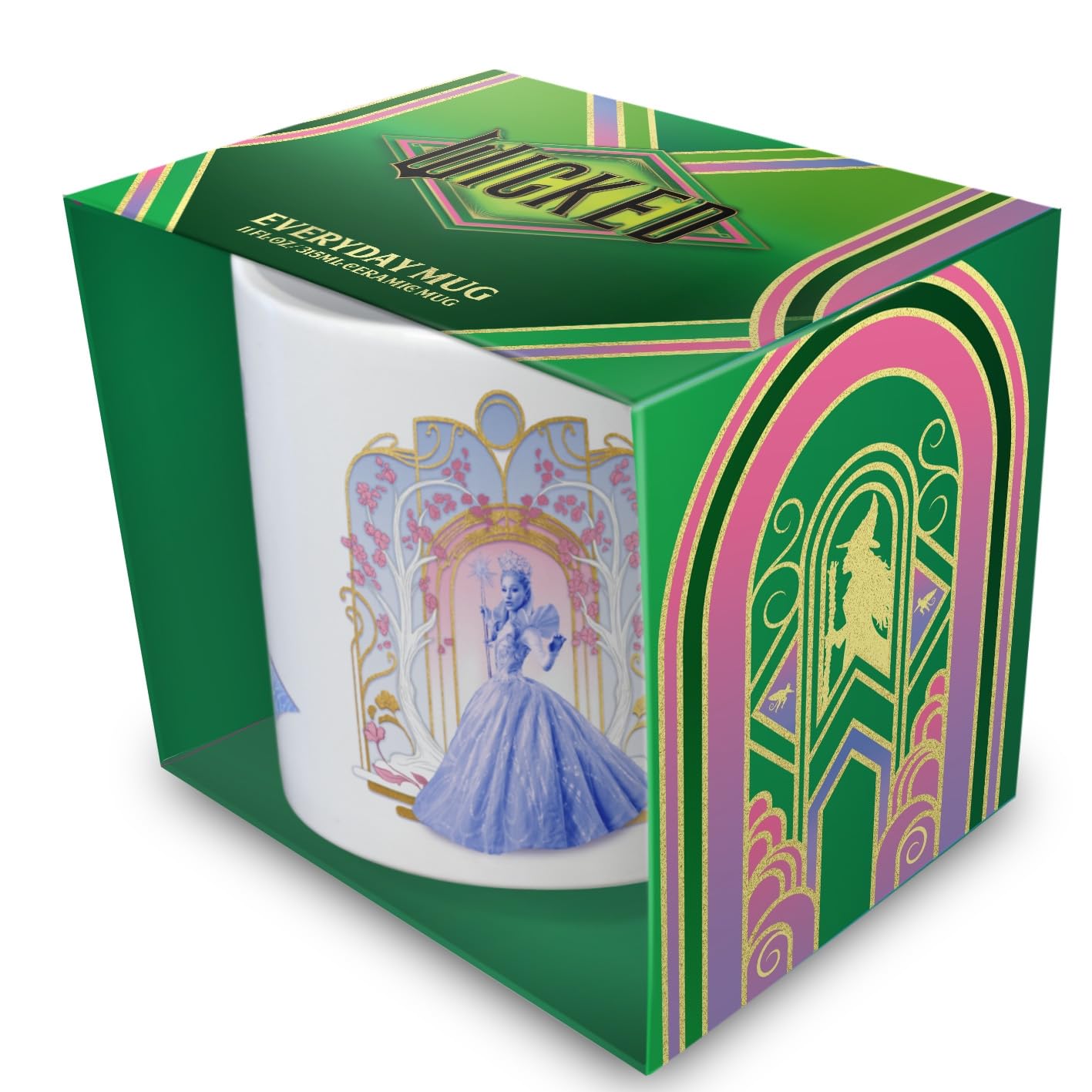 Pyramid International Wicked 2 (Glinda Flowers) White Mug 11oz/315ml White Ceramic Mug, Official Licensed Wicked Drinkware, One Size