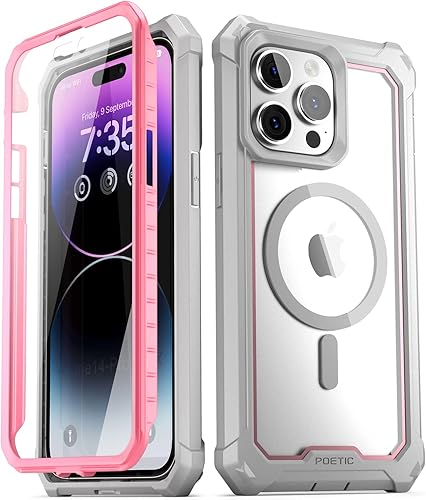 Poetic Guardian MagPro - Funda para iPhone 14 Pro Max de 6.7 pulgadas, compatible con MagSafe, probada en caídas de grado militar de 20 pies,