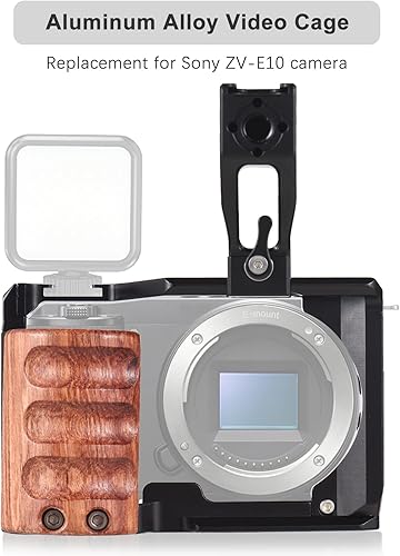 Miniatura 2 de Jaula para cámara + kit de mango superior, jaula de video de aleación de aluminio con soporte de zapata fría de 14 pulgadas y 38 pulgadas, repuesto