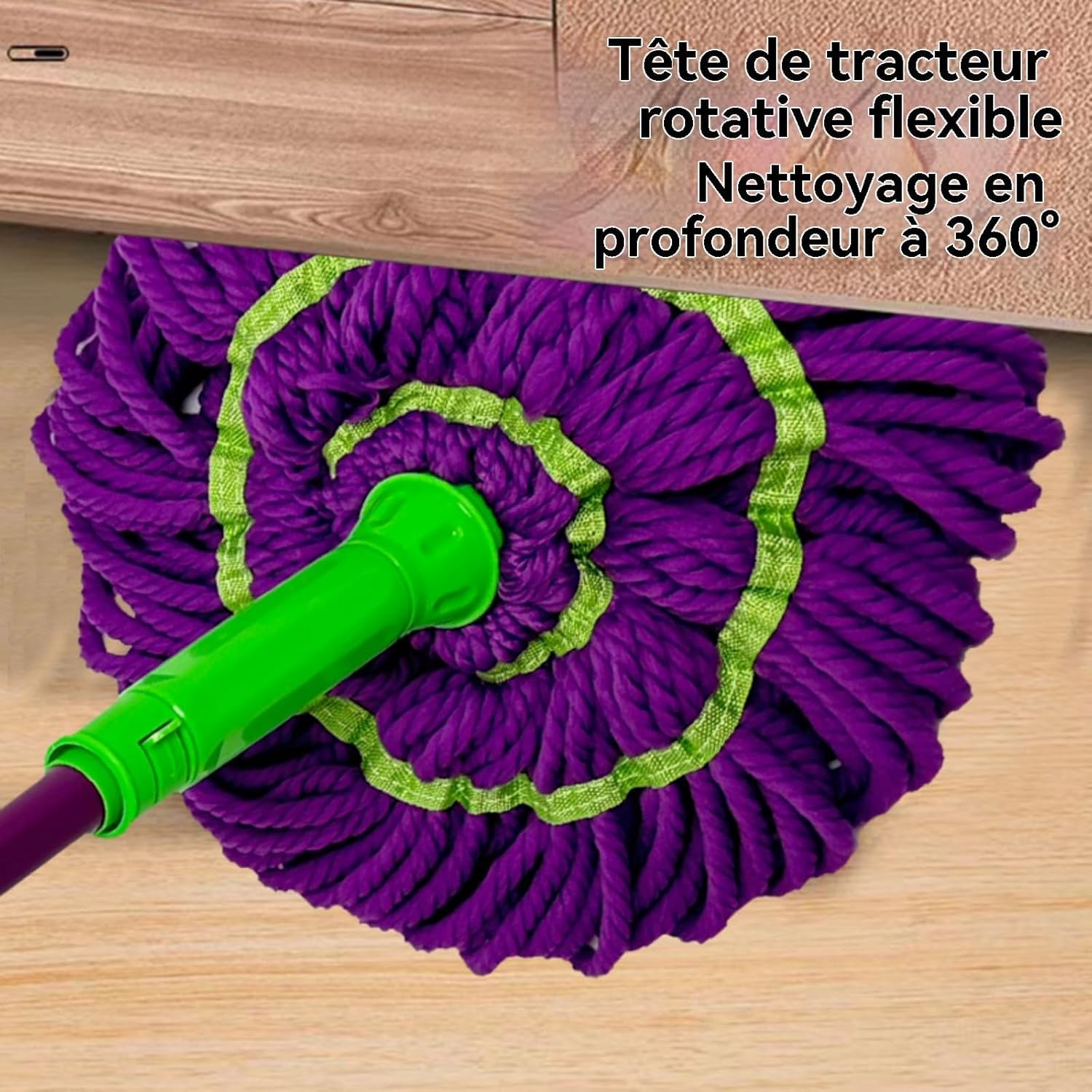 Ultra absorbente: fregona de microfibra de 360° con mango telescópico, perfecta para limpiar alfombras, parquet y suelos de vinilo, incluye 1 cabezal de fregona