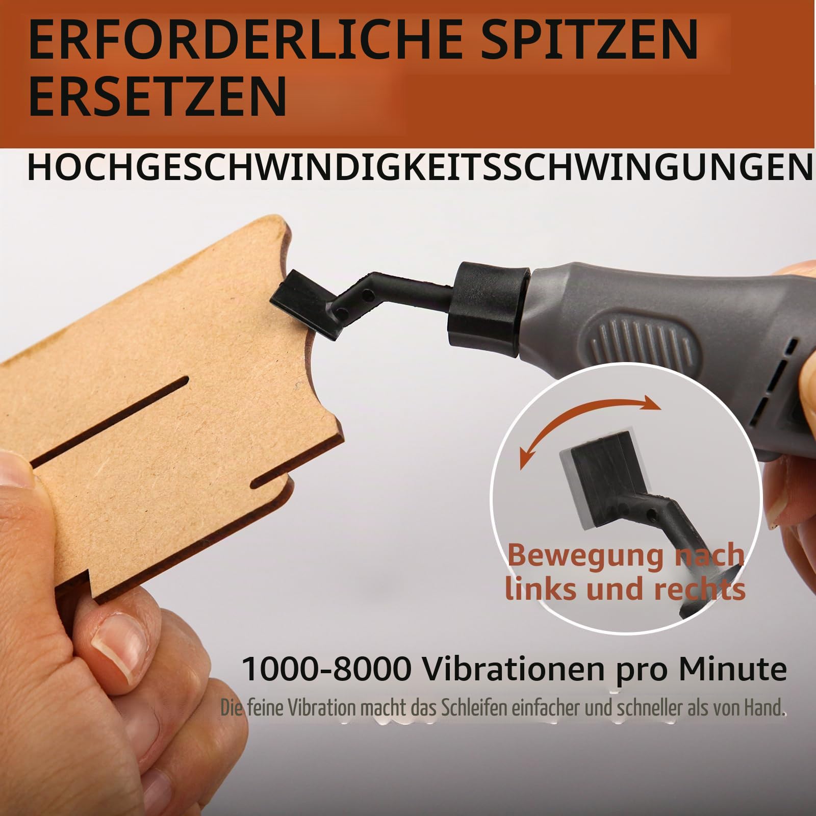 Schnurloser Stiftschleifer, variable Geschwindigkeit, Mehrzweck-Elektrowerkzeug zum Schleifen, Polieren, Finishing, DIY-Handwerk (GRAU)