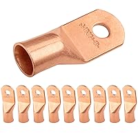 Vista 293 de SELTERM - 2 terminales de anillo resistentes para cable de batería, calibre 4 AWG, pernos de 3/8 pulgadas, terminales de calibre 4, ojales de cobre