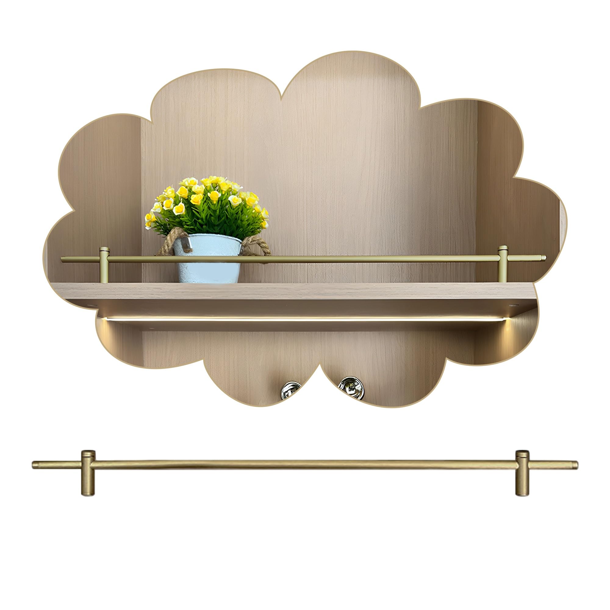 NIUSABOU Aluminum Shelf Guard, Aluminum Alloy Shelf Guard Rail for Wood Shelves Multicolor Multiple Sizes(Gold,40in/102cm)