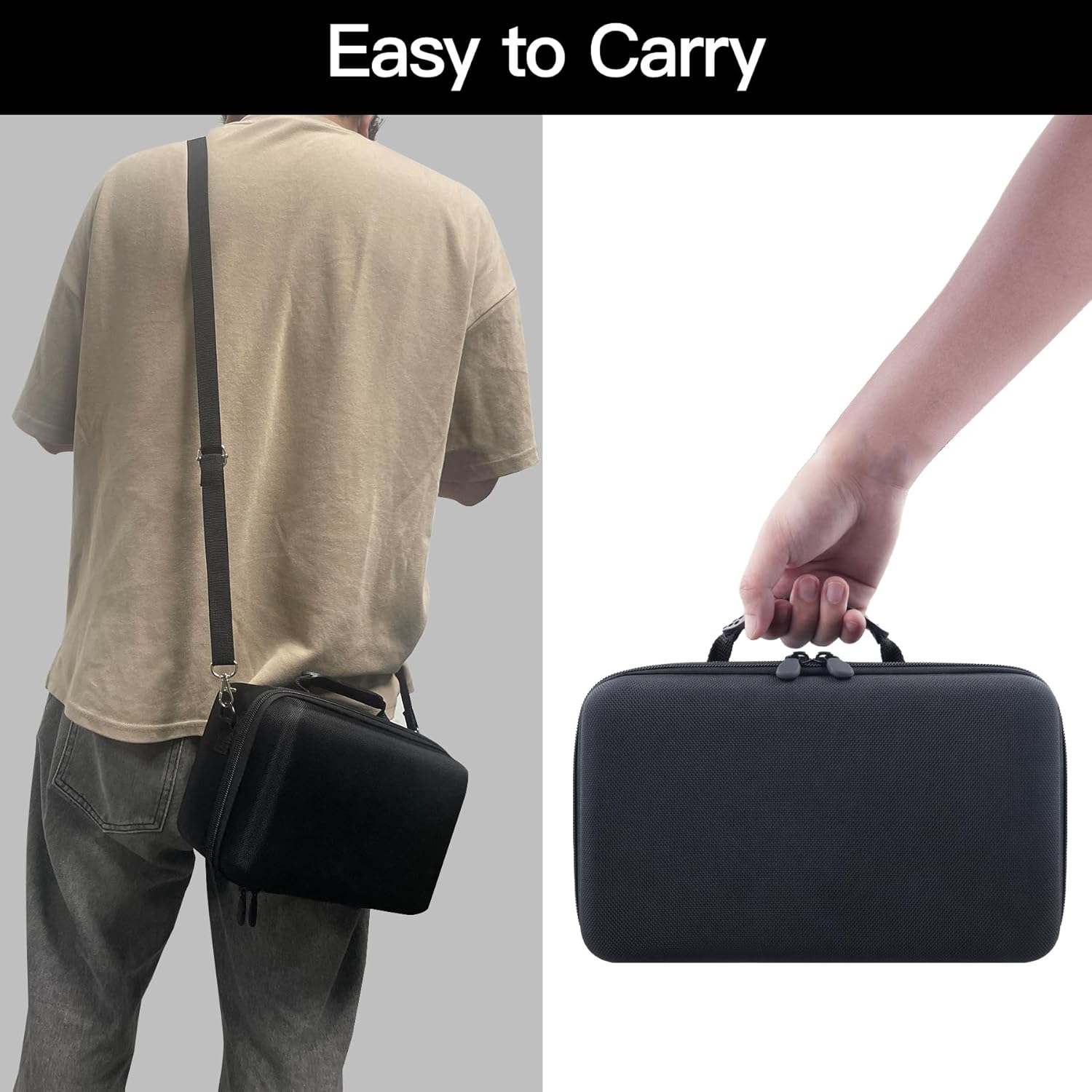 Camera Case Compatible with Canon EOS Rebel T7 / T100 / R50 / R100 / R5 / R6 Mark II / 90D DSLR Camera with 18-55mm Lens,Sony,Nikon DSLR Camera Protective Case with Shoulder Strap (Black Case) - Image 8