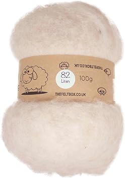 Carded Batt #82 Linen   100g Wool for Needle & Wet Felting, Core & Finish   The Felt Box