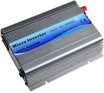 Y&H Grid Tie Inverter 600W Stackable DCDC15-28V PV Input AC110V MPPT Pure Sine Wave Micro Inverter fit for 12V Solar Panel/24V Battery