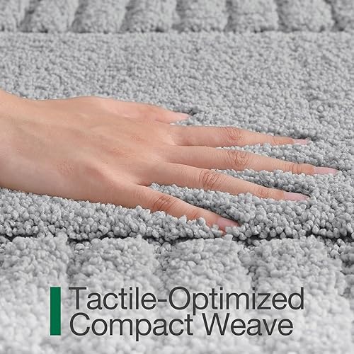 Miniatura 3 de LUMI Alfombras de baño antideslizantes con parte trasera de goma, alfombra de baño de microfibra de felpa extrasuave, absorbente, lavable a máquina,