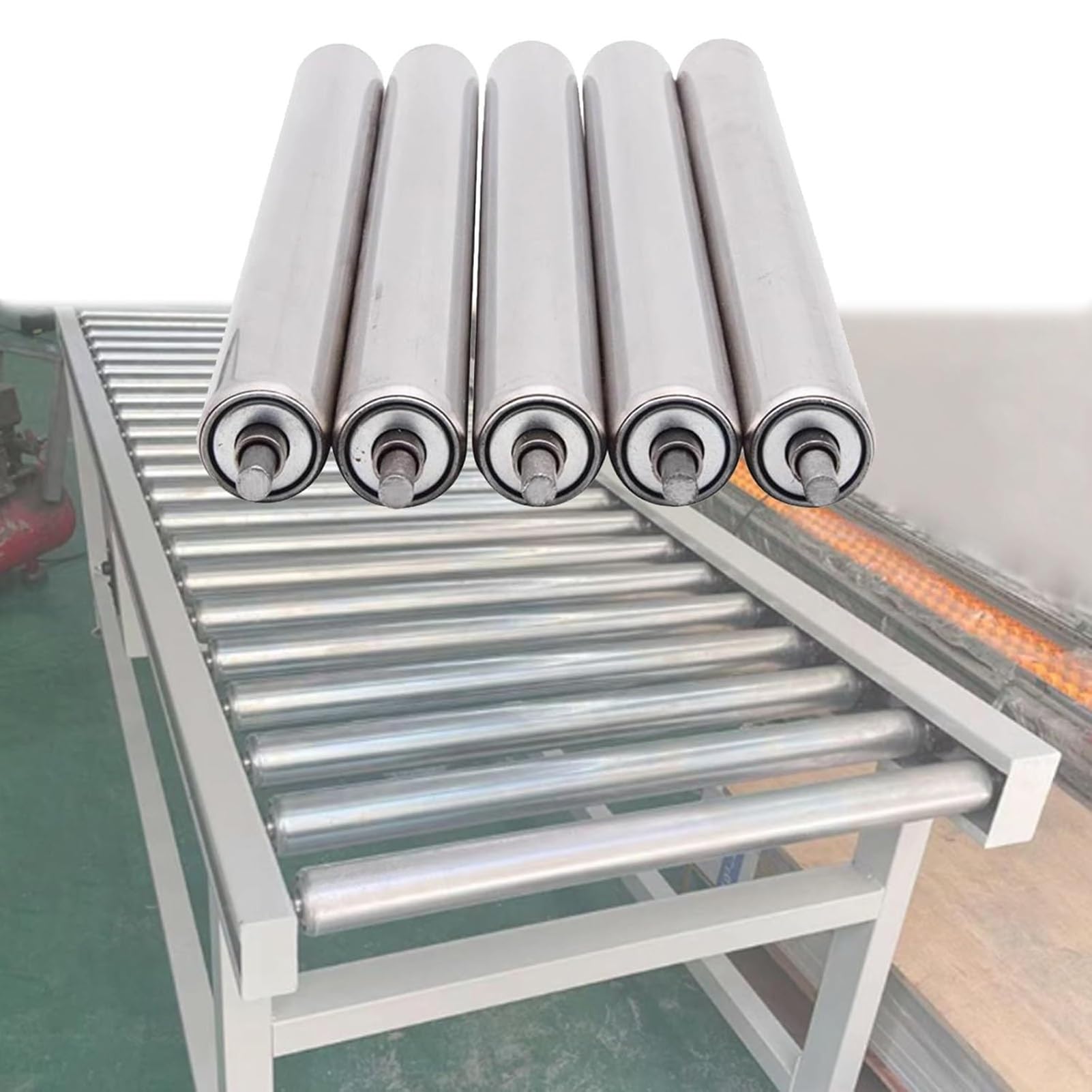 Rouleaux de convoyeur resoudre blocage transmission gravite acier inoxydable