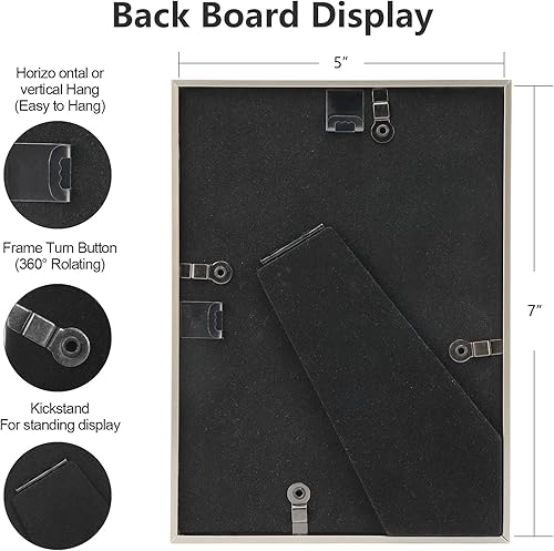 Vista 16 de Marco de fotos de 4 x 6 pulgadas, color dorado mate, moderno, simple, delgado, de aluminio, con vidrio real HD, pantalla para collage de mesa