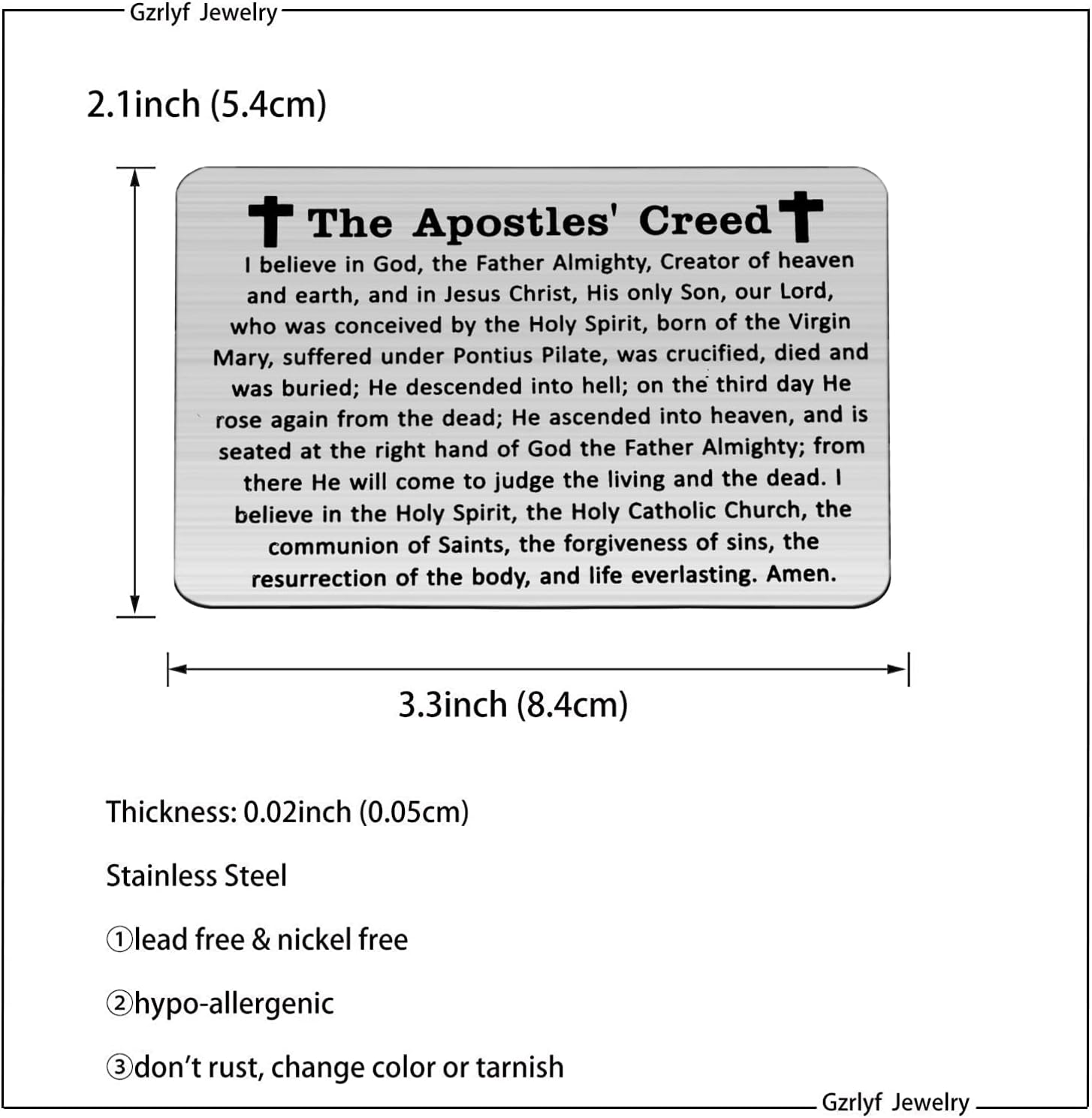Gzrlyf The Apostles Creed Wallet Card I Believe in God Christian Engraved Wallet Insert Christian Prayer Gifts Religious Gift(Apostles Creed Wallet Card) - Image 6