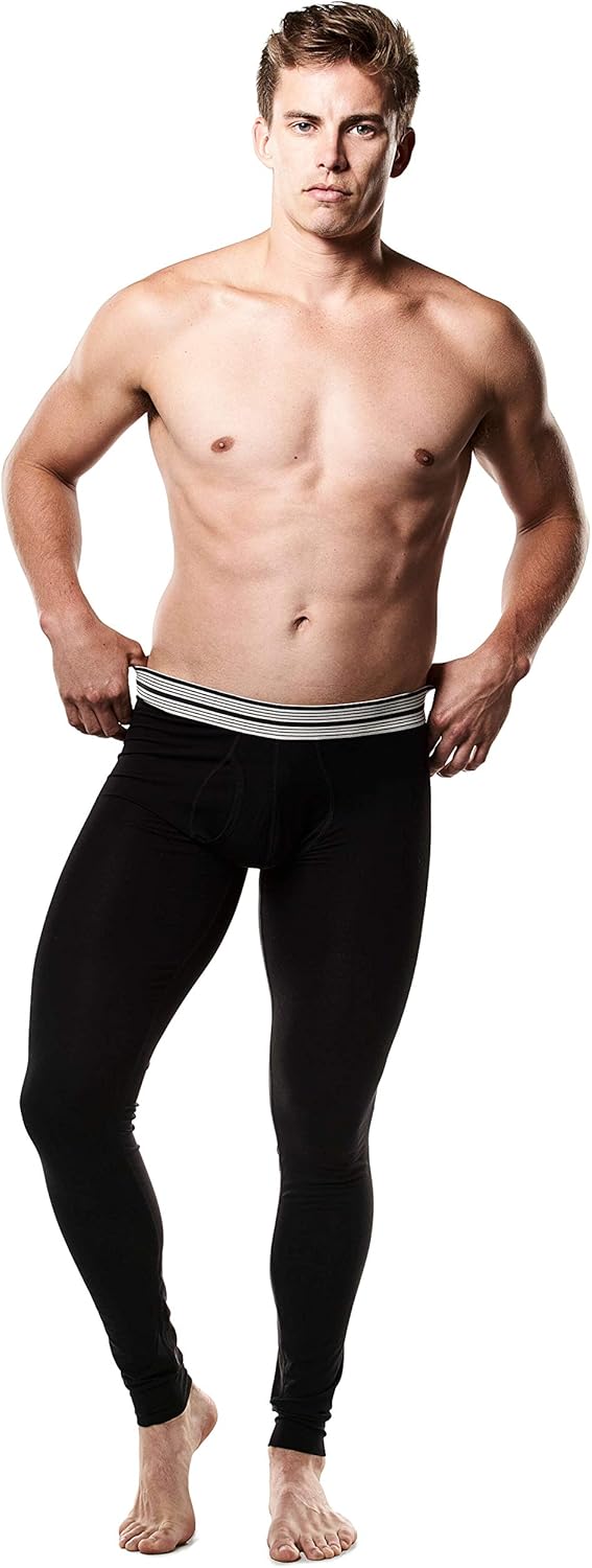 Mr. Davis Comfort Fit Black Bamboo Viscose Long John Underwear
