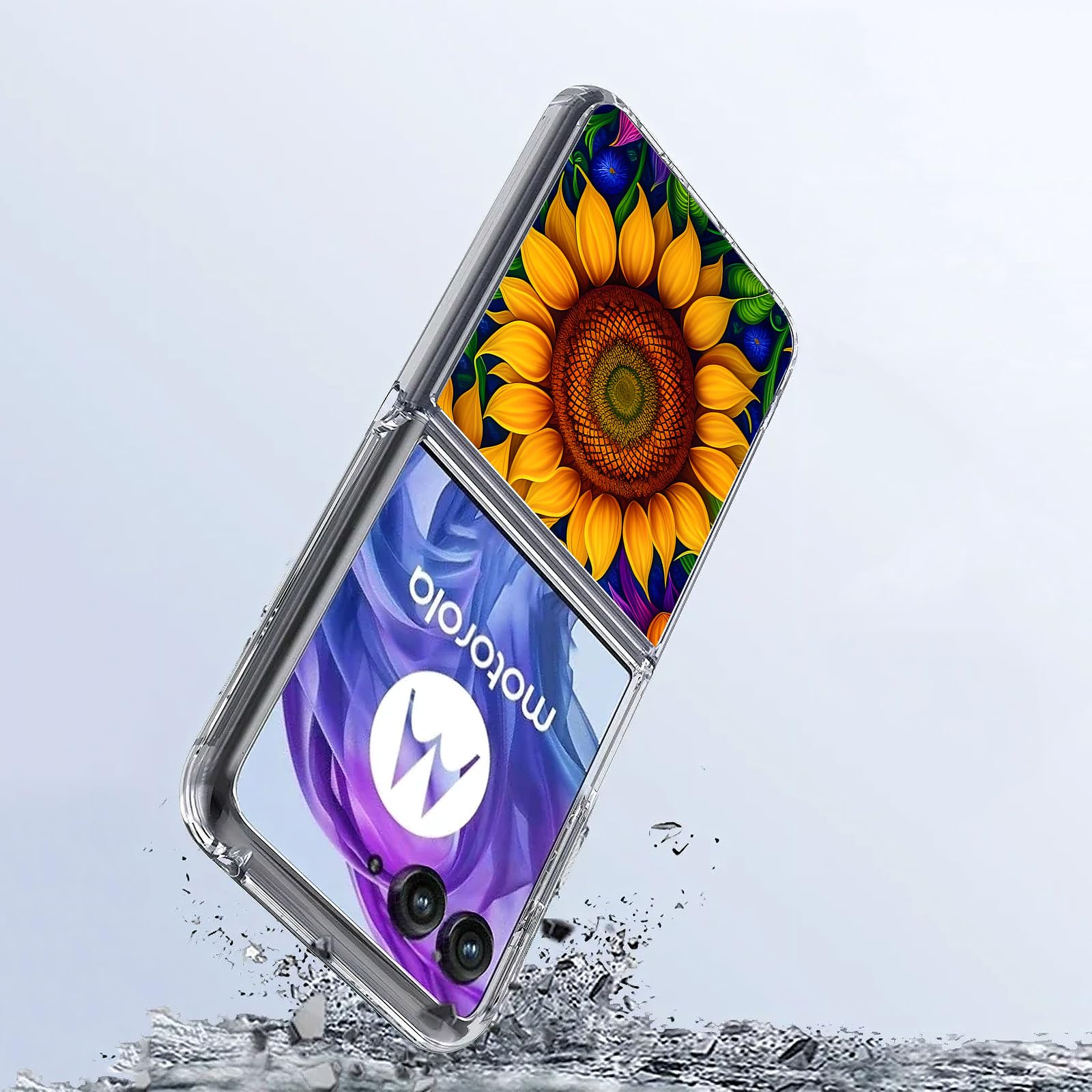 Bcov Case For Motorola Razr 50 Ultra,Beautiful Sunflowers Anti-Scratch Solid Hard case Protective Shookproof Phone Cover for Motorola Razr 50 Ultra - Image 2