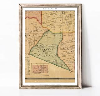 Historic Map Poster of District 5 Brazil 1877 Tennessee Gibson County Genealogy 2 | 11x17 12x18 16x24 24x36 Unframed Print Wall Art | Vintage Antique Rustic Gift | Home Office Decor
