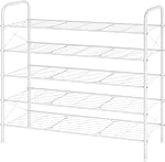 Hoctieon 5 Tier Shoe Rack for Closet, Durable Mesh Style Shoe Rack, Entryway Shoe Shelf, Shoe Storage Organizer for Hallway, Bedroom, Living Room, Wardrobe, White