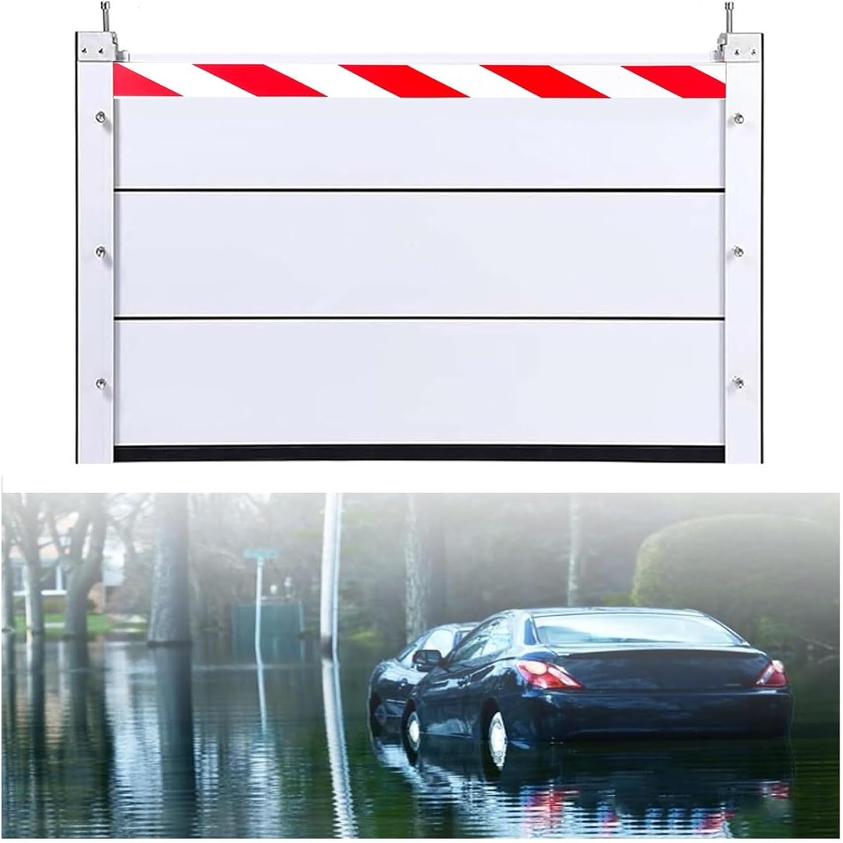 Barriera Antiallagamento, Paratia Antiallagamento In Alluminio Deflettore D'acqua Da 60-125 Cm, Facile Da Usare, Per Vialetti, Porte D'ingresso, Porte Da Garage, Portefinestre(125x20cm)