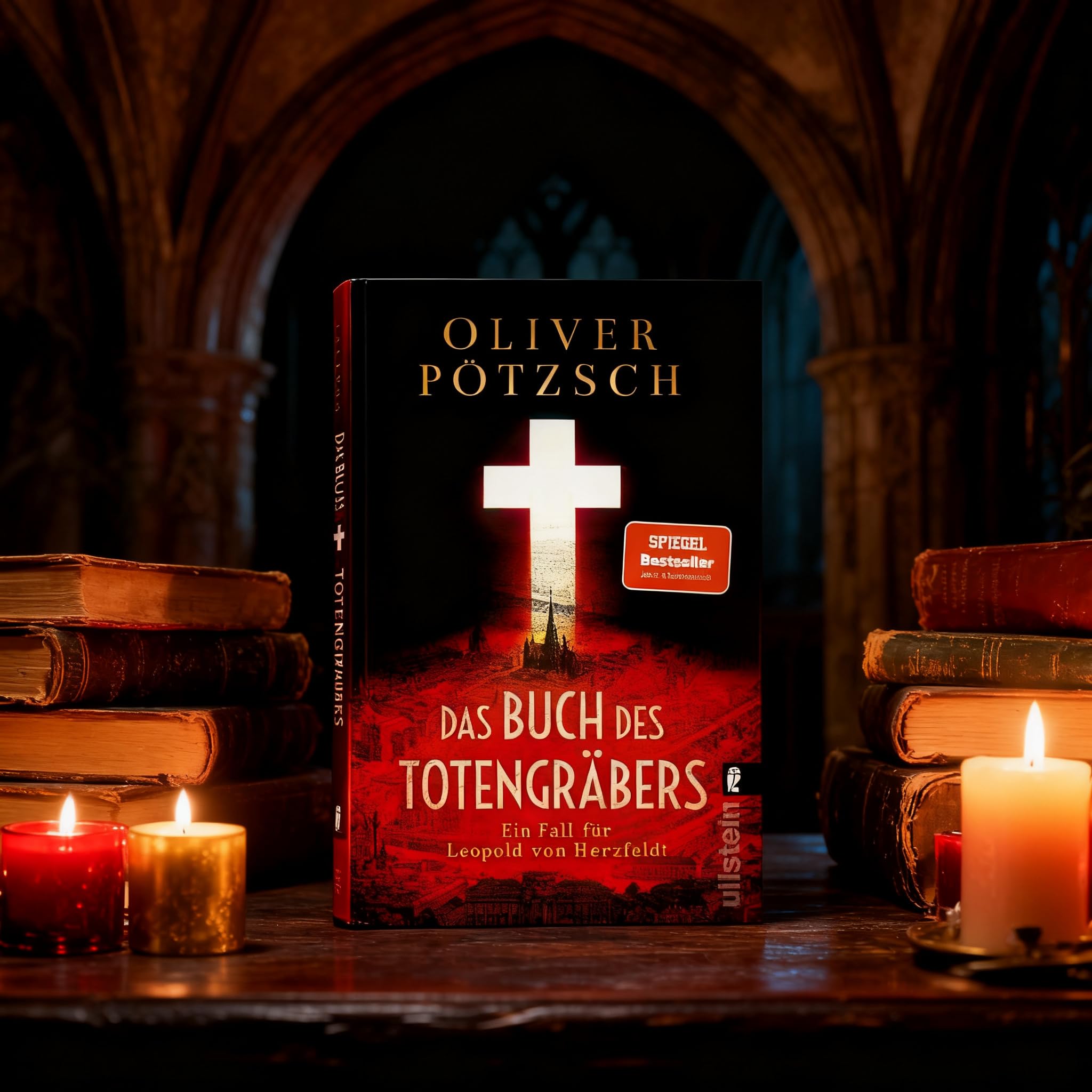 Oliver Pötzsch Totengräber Bücherset Band 1-4 - Das Buch des Totengräbers, Das Mädchen und der Totengräber, Mord in der Krypta & Pratermorde - Krimi aus Wien, Jahrhundertwende - mit exkl. Lesezeichen