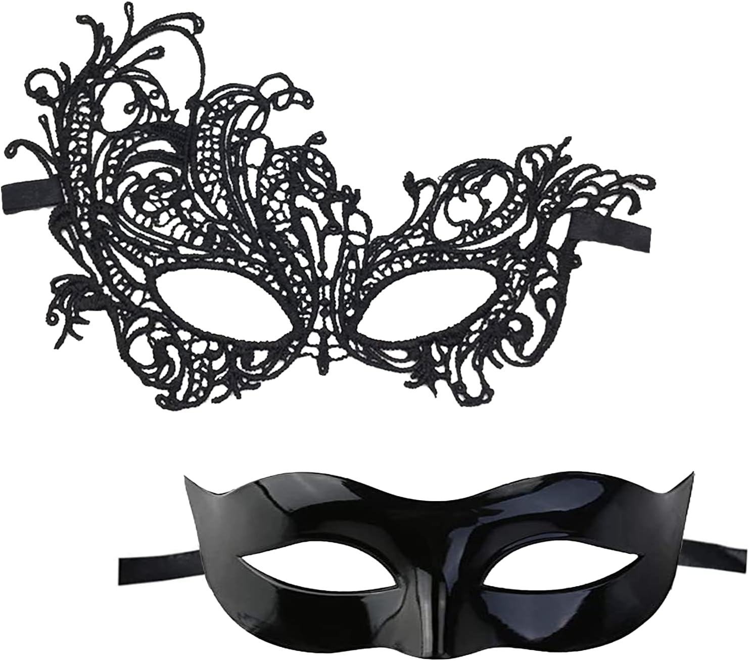 BOZILY Masquerade Ball Masks - Couple Lace Masks for Mardi Gras, Venetian Party & Halloween
