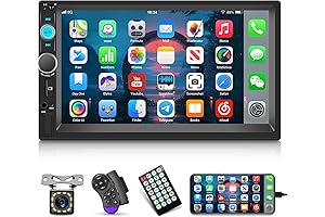 Estéreo con pantalla de 2 DIN y cámara de reversa de 7 pulgadas para coche