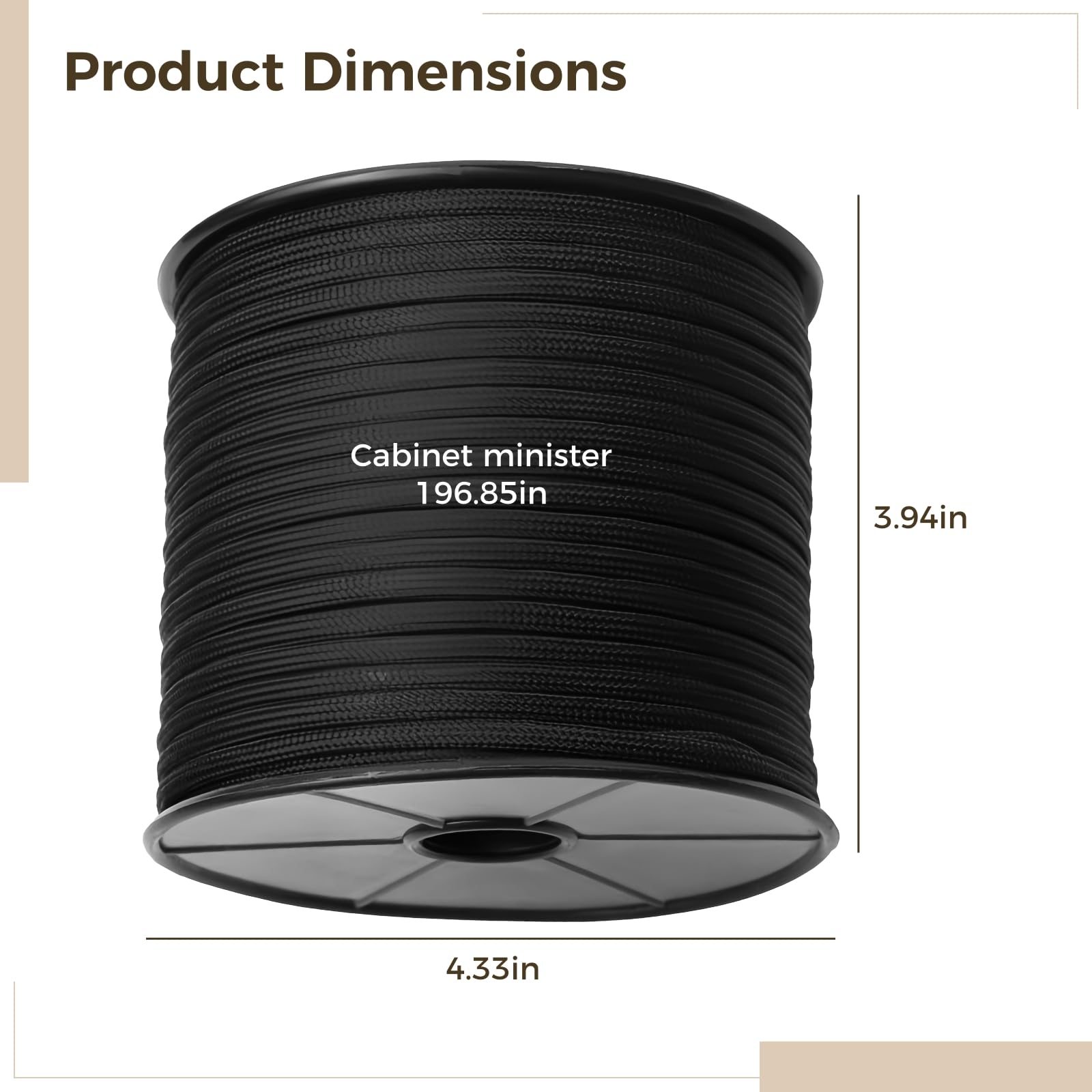 Paracord, 12-adrig, 50 m, Schwarze geflochtene Schnur zum Basteln, Angeln, Outdoor, Fixieren und Camping, PE-Angelschnur, gewachstes Seil mit Kupferdraht für Outdoor-Abenteuer